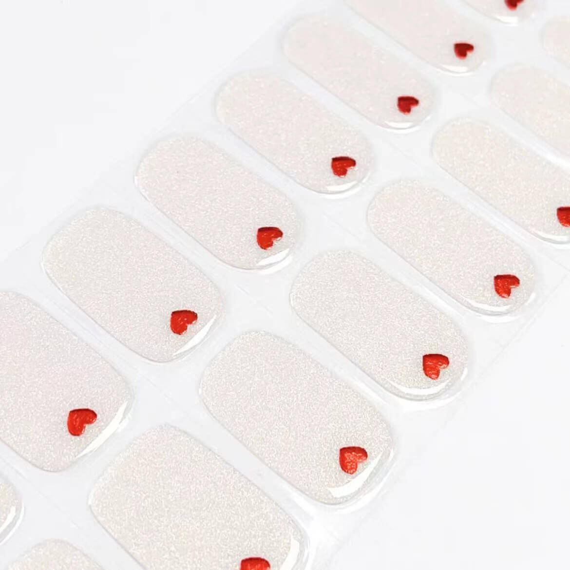 QUINNAS VALENTINE'S DAY SHINING HEART SEMICURED UV GEL NAIL STICKER KIT【BUY  ANY 2 NAIL KITS GET FREE UV LAMP】- NG200331