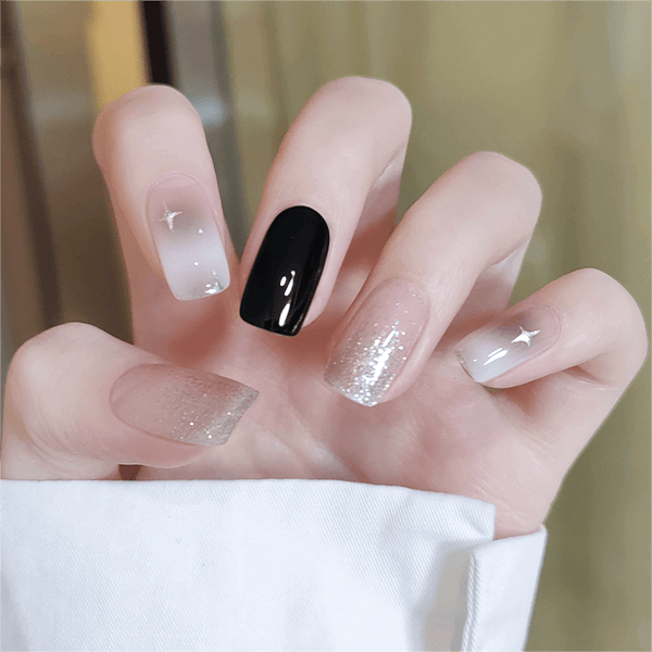 August Nails QUINNAS DARK STAR Semi-Cured Gel Nail Wraps, Semi Cured Gel Nail Strips【BUY ANY 2 NAIL KITS GET FREE UV LAMP】- NG200268