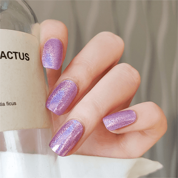 August Nails QUINNAS HOLOGRAPHIC SILVER Semi-Cured Gel Nail Wraps, Semi Cured Gel Nail Strips【BUY ANY 2 NAIL KITS GET FREE UV LAMP】- NG200318