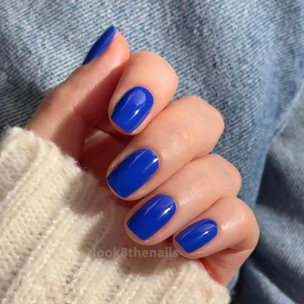 Royal Blue Nail Ideas Cobalt Blue Nails Semi Cured Gel Nail Strips - NG200279 Quinnas