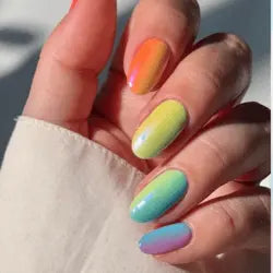 Spring Summer Nail Design Chromatic Rainbow Gradient Nail Semi Cured Gel Nail Strips - NG200214 Quinnas