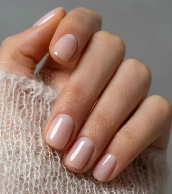 Clean Girl Manicure Ideas Coconut Milk Nails Clear White Milky Nails Semi Cured Gel Nail Strips - NG200328 Quinnas