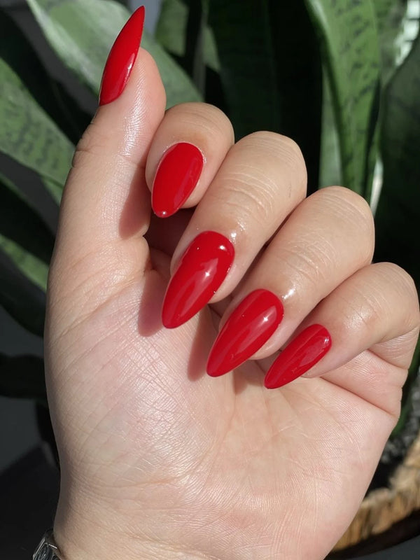 August Nails QUINNAS RED Semi-Cured Gel Nail Wraps, Semi Cured Gel Nail Strips【BUY ANY 2 NAIL KITS GET FREE UV LAMP】- NG200002