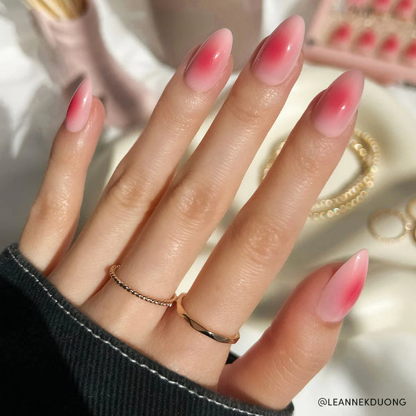 QUINNAS OMBRE PINK SUMMER NAILS SERIES SEMICURED UV GEL NAILS STICKER KIT【BUY ANY 2 NAIL KITS GET FREE UV LAMP】- MGHZ938