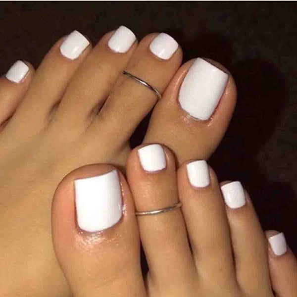 Summer Pedicure Classic White Toe Nails Semi Cured Gel Nail Strips - NGF200003 Quinnas