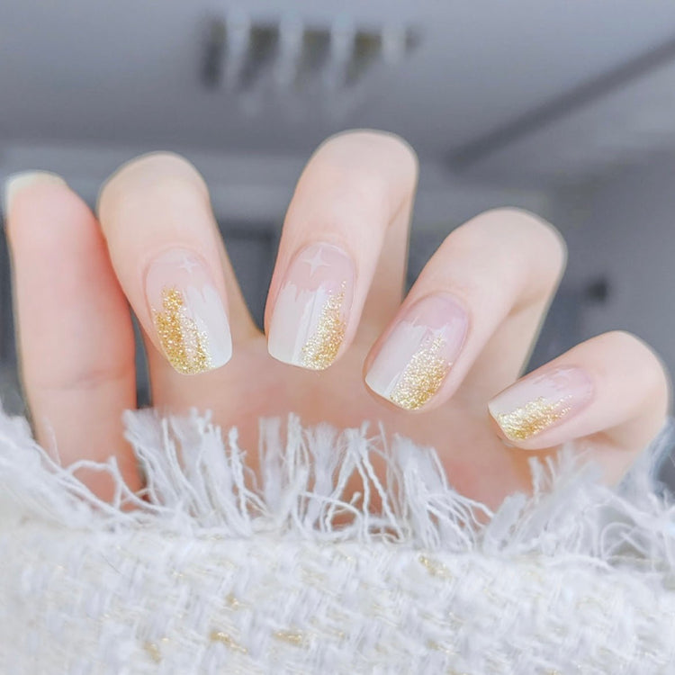 QUINNAS TOUCH OF GOLD DUST - SEMICURED UV GEL NAIL STICKERS KIT  NG200089【BUY ANY 2 NAIL KITS GET FREE UV LAMP】- NG200089